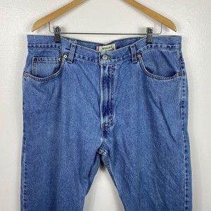 Levis Jeans Adult 35 Mens 35x30 Blue Denim 505 Medium Wash Straight Leg Cotton